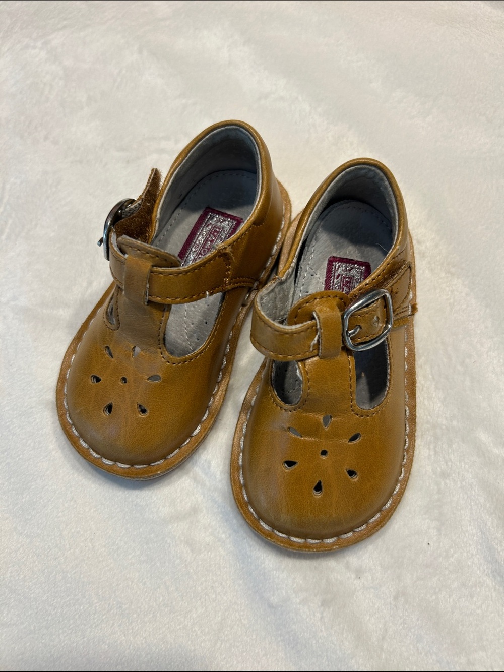 L'Amour Tan/Tobacco Leather Mary Jane Shoes